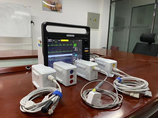 8 언어 휴대용 환자 모니터 15 인치 TFT LCD 스크린 ICU 심장 모니터