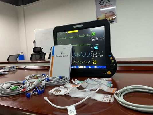 EtCO2 CMS 터치와 함께 15 인치 다국어 수의학 멀티 파라미터 모니터