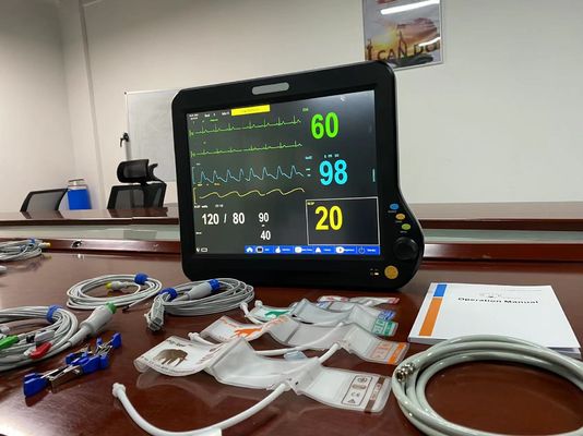 외과 심박수 모니터 수의사용 15 인치 ECG NIBP SPO2