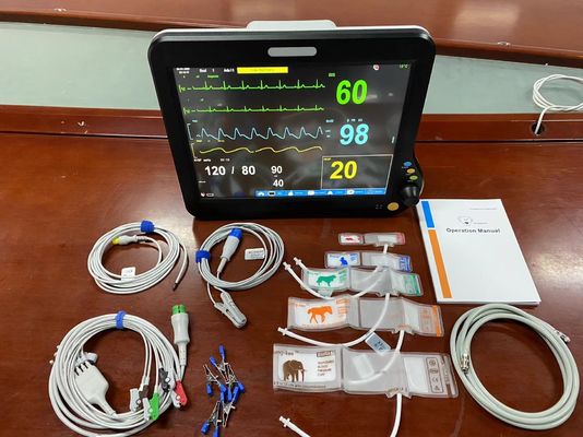 외과 심박수 모니터 수의사용 15 인치 ECG NIBP SPO2
