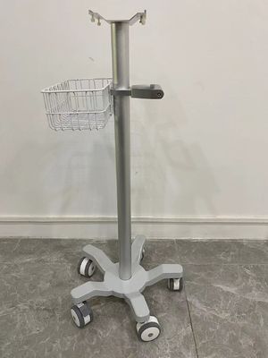 3 인치 무음 휠과 수의학 항공 알루미늄 재료 환자 모니터 손수레