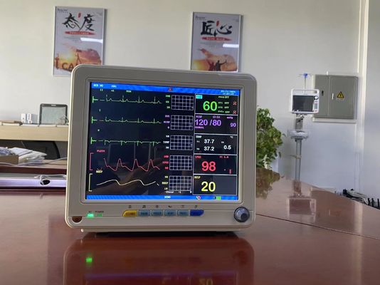 12.1 인치 TFT LCD Multiparameter EtCO2 ECG SPO2 NIBP를 가진 휴대용 참을성 있는 감시자