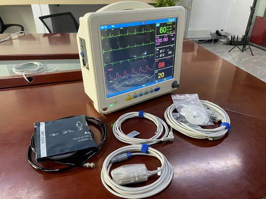 12.1 인치 TFT LCD Multiparameter EtCO2 ECG SPO2 NIBP를 가진 휴대용 참을성 있는 감시자