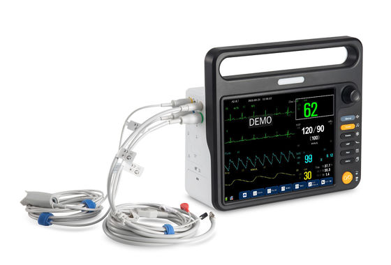 12.1 인치 TFT LCD 고급 심장 환자 모니터 ECG, SPO2, NIBP, Temp, Resp의 포괄적인 측정